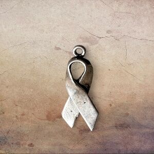 Sterling Silver 925 Awareness Ribbon Pendant Charm Small Minimalist